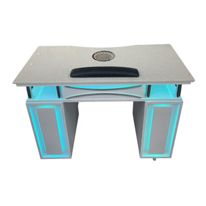 Glamour Glow White Gold-Plated Marble Manicure Table